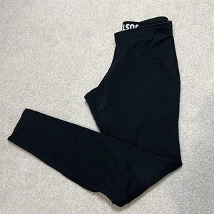 Like New- NIKE Black w/ Silver Logo Leggings, Size Small